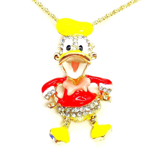 Red Donald DUCK Character Pendant Necklace - Picture 1 of 1
